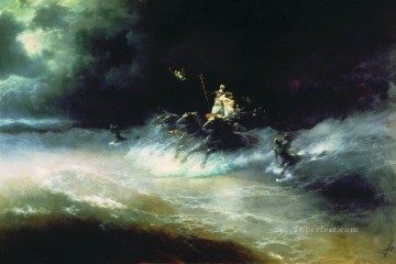 travel of poseidon by sea 1894 Romantic Ivan Aivazovsky Russian Oil Paintings